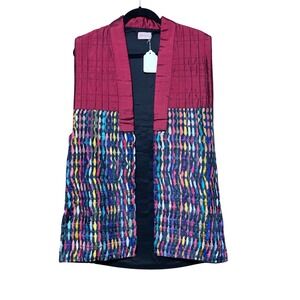 VTG Toni A Lowenuth Japanese Vest Women's Multi Color Geometric